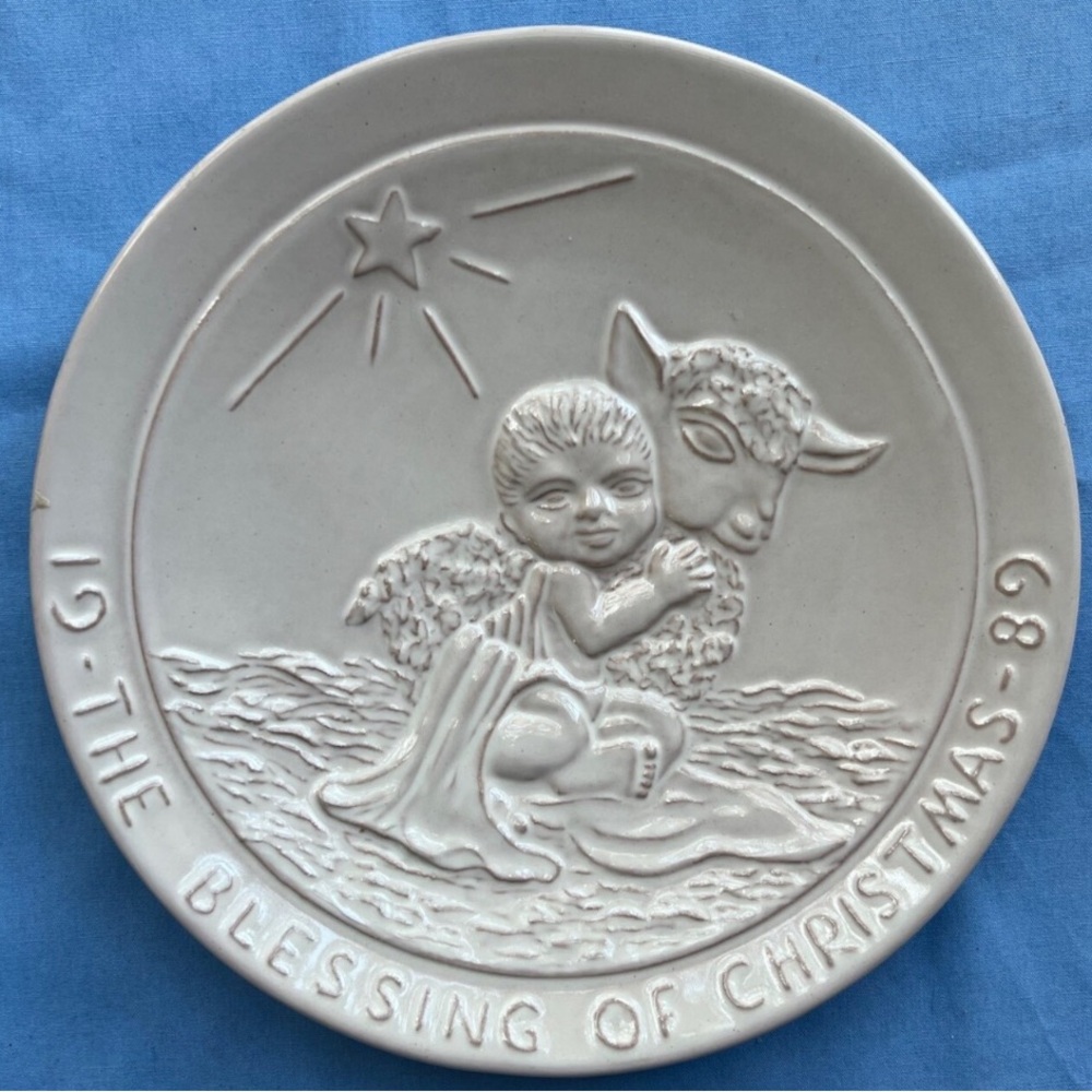 50%offw❤️ Frankoma The Blessing of Christmas Plate Pottery Wall Decor Christmas